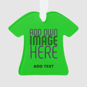 MODERN EDITABLE LIME GREEN IMAGE TEXT TEMPLATE ORNAMENT