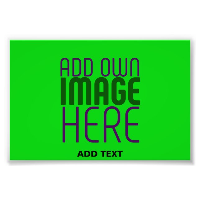 MODERN EDITABLE LIME GREEN IMAGE TEXT TEMPLATE PHOTO PRINT (Front)