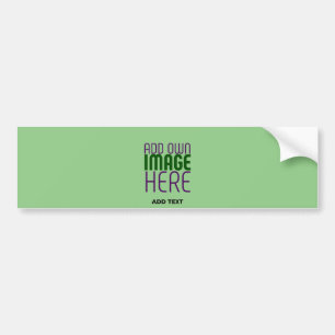 MODERN EDITABLE MINT GREEN IMAGE TEXT TEMPLATE BUMPER STICKER