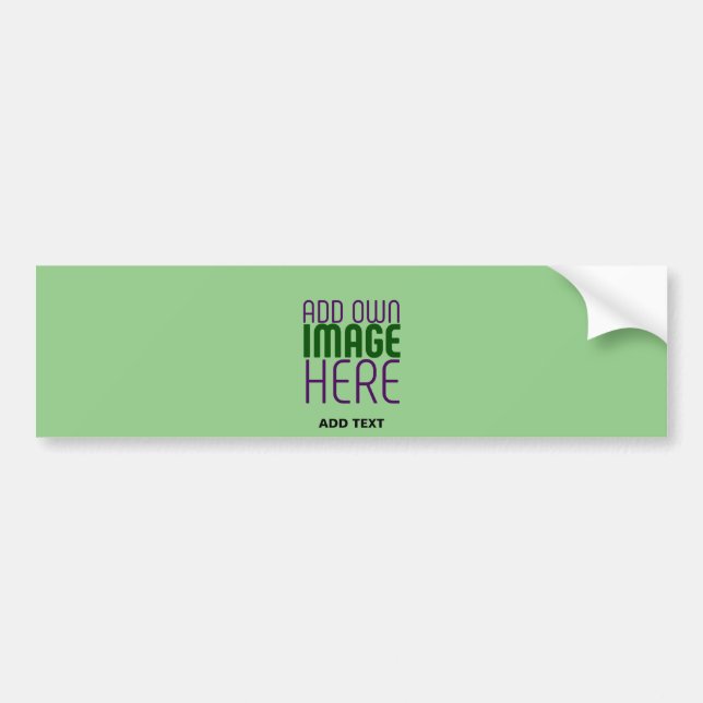 MODERN EDITABLE MINT GREEN IMAGE TEXT TEMPLATE BUMPER STICKER (Front)