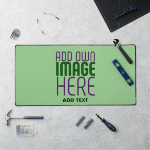 MODERN EDITABLE MINT GREEN IMAGE TEXT TEMPLATE DESK MAT