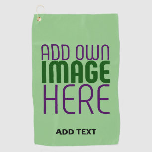 MODERN EDITABLE MINT GREEN IMAGE TEXT TEMPLATE GOLF TOWEL