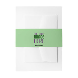 MODERN EDITABLE MINT GREEN IMAGE TEXT TEMPLATE INVITATION BELLY BAND
