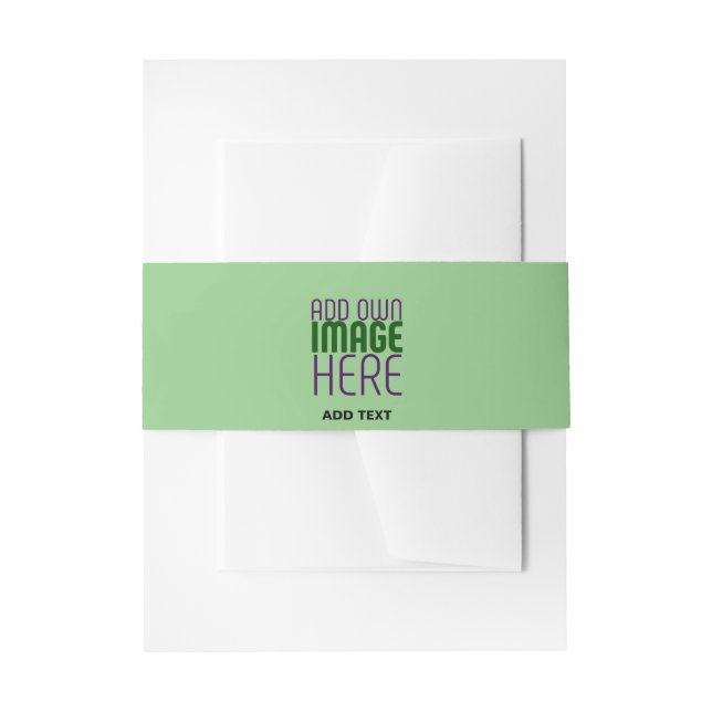 MODERN EDITABLE MINT GREEN IMAGE TEXT TEMPLATE INVITATION BELLY BAND (Front Example)