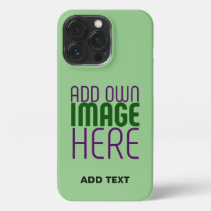 MODERN EDITABLE MINT GREEN IMAGE TEXT TEMPLATE iPhone 13 PRO CASE