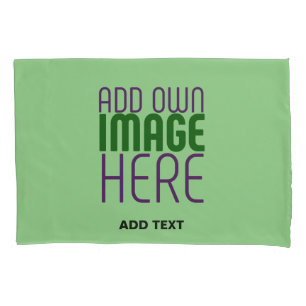 MODERN EDITABLE MINT GREEN IMAGE TEXT TEMPLATE PILLOWCASE