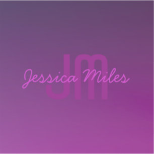 Modern Editable Monogrammed Text & Purple Ombre 