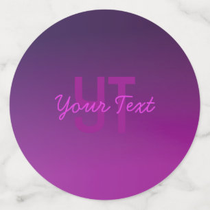 Modern Editable Monogrammed Text & Purple Ombre Confetti