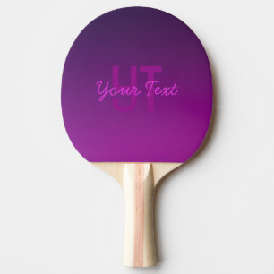 Modern Editable Monogrammed Text & Purple Ombre  Ping Pong Paddle
