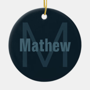 Modern Editable Name Ceramic Ornament