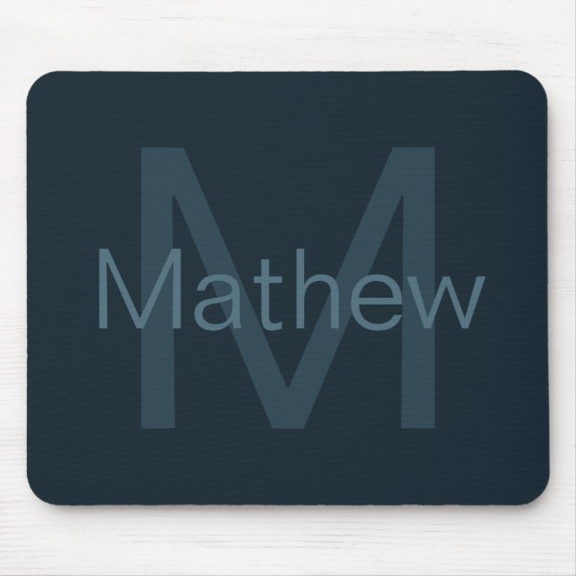 Modern Editable Name Mouse Pad (Front)