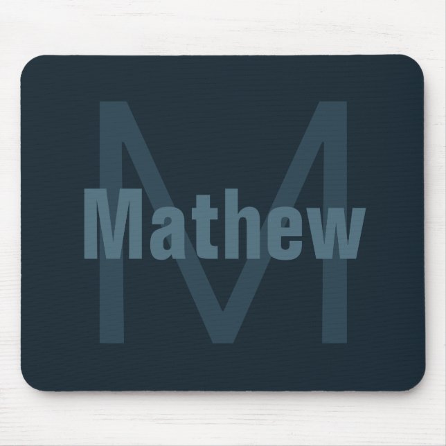 Modern Editable Name Mouse Pad (Front)