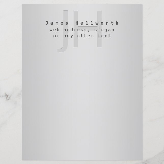 Modern Editable Name & Slogan | Grey Gradient  (Front)
