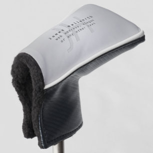 Modern Editable Name & Slogan Grey Gradient Golf Head Cover