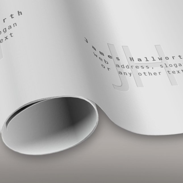 Modern Editable Name & Slogan | Grey Gradient  Wrapping Paper (Creator Uploaded)
