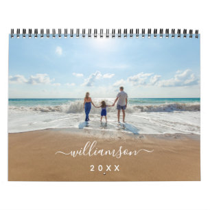 Modern Editable Name Year Custom DIY Photo Calendar