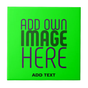 MODERN EDITABLE NEON GREEN IMAGE TEXT TEMPLATE CERAMIC TILE