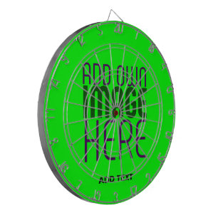 MODERN EDITABLE NEON GREEN IMAGE TEXT TEMPLATE DARTBOARD