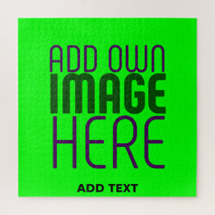 MODERN EDITABLE NEON GREEN IMAGE TEXT TEMPLATE JIGSAW PUZZLE