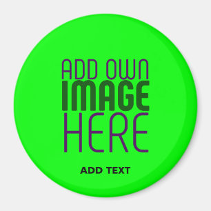 MODERN EDITABLE NEON GREEN IMAGE TEXT TEMPLATE MAGNET