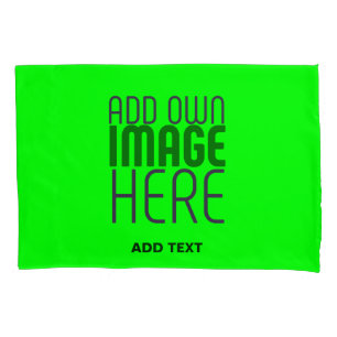 MODERN EDITABLE NEON GREEN IMAGE TEXT TEMPLATE PILLOWCASE