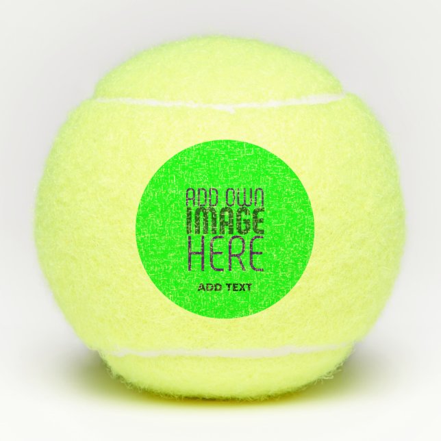 MODERN EDITABLE NEON GREEN IMAGE TEXT TEMPLATE TENNIS BALLS (Front)