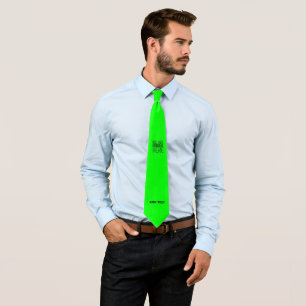 MODERN EDITABLE NEON GREEN IMAGE TEXT TEMPLATE TIE