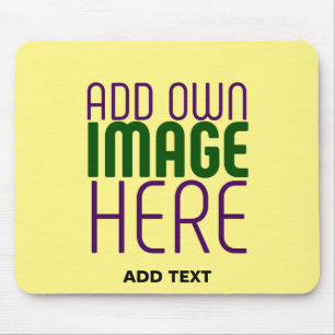 MODERN EDITABLE PASTEL YELLOW IMAGE TEXT TEMPLATE MOUSE PAD