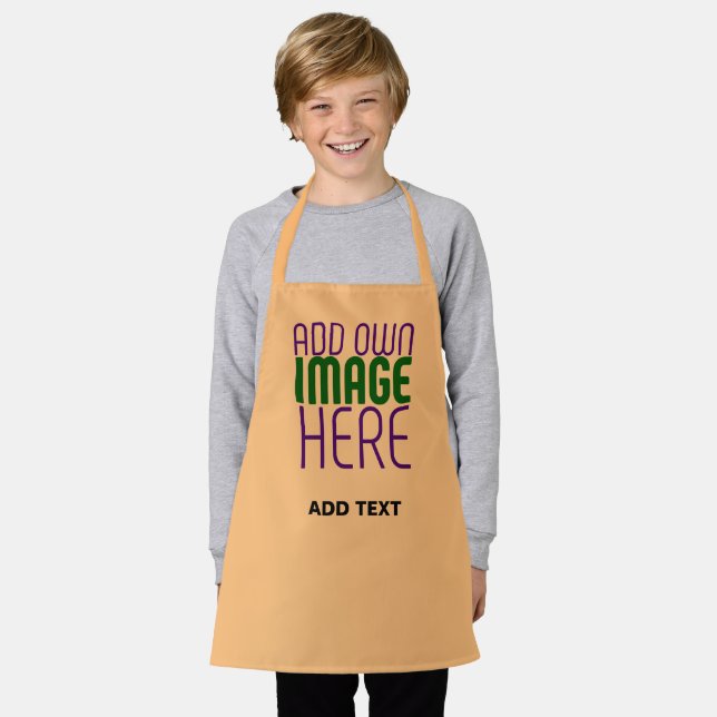 MODERN EDITABLE PEACH ORANGE IMAGE TEXT TEMPLATE APRON (Worn)