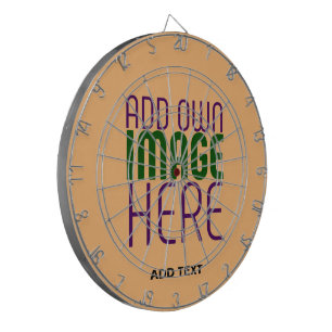 MODERN EDITABLE PEACH ORANGE IMAGE TEXT TEMPLATE DARTBOARD