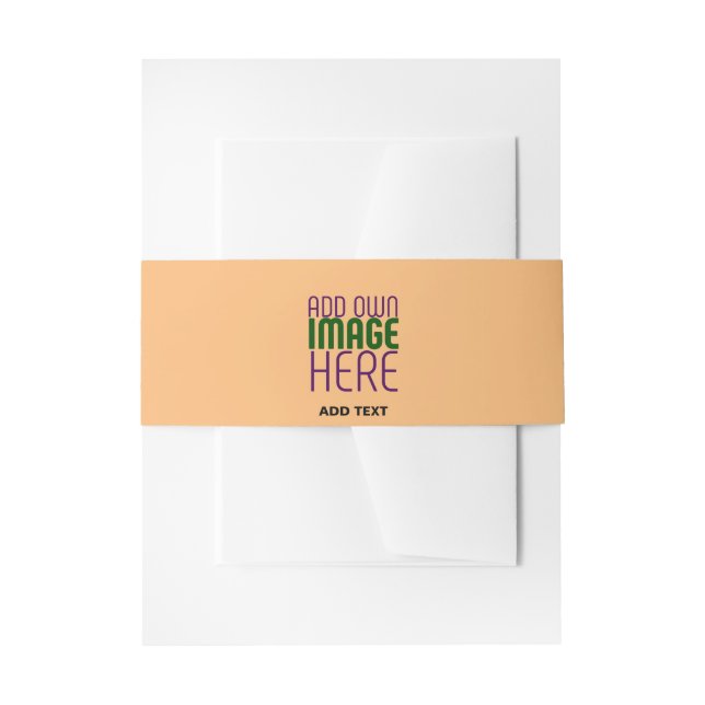 MODERN EDITABLE PEACH ORANGE IMAGE TEXT TEMPLATE INVITATION BELLY BAND (Front Example)