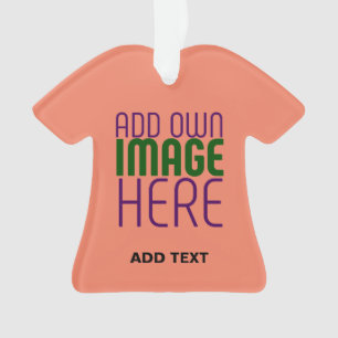MODERN EDITABLE PEACH ORANGE IMAGE TEXT TEMPLATE ORNAMENT