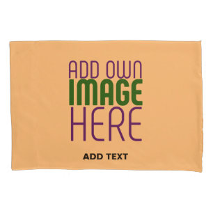 MODERN EDITABLE PEACH ORANGE IMAGE TEXT TEMPLATE PILLOWCASE
