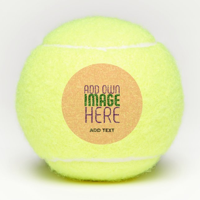 MODERN EDITABLE PEACH ORANGE IMAGE TEXT TEMPLATE TENNIS BALLS (Front)