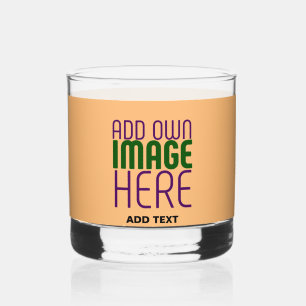 MODERN EDITABLE PEACH ORANGE IMAGE TEXT TEMPLATE WHISKEY GLASS