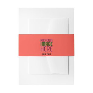 MODERN EDITABLE RED ORANGE IMAGE TEXT TEMPLATE INVITATION BELLY BAND