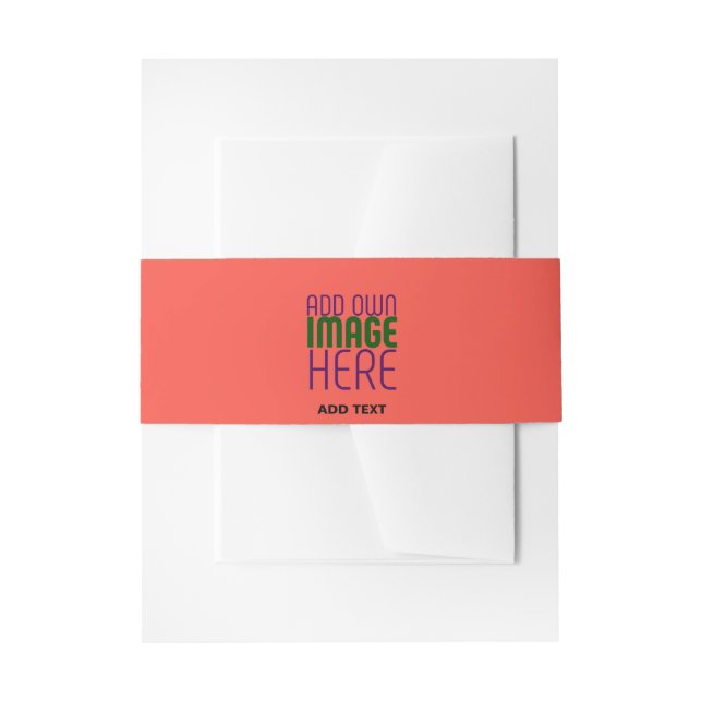 MODERN EDITABLE RED ORANGE IMAGE TEXT TEMPLATE INVITATION BELLY BAND (Front Example)