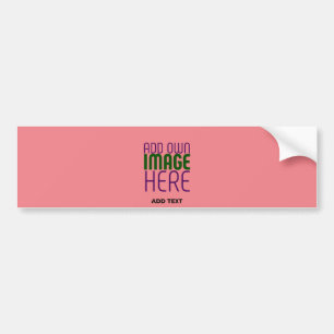 MODERN EDITABLE SALMON PINK IMAGE TEXT TEMPLATE BUMPER STICKER