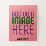 MODERN EDITABLE SALMON PINK IMAGE TEXT TEMPLATE JIGSAW PUZZLE<br><div class="desc">THIS IS A DESIGN FITTING FOR CUSTOMERS.YOU CAN CHANGE, RESIZE OR ADD LOGO, PHOTO, TEXT AND COLOURS THE WAY YOU WANT.THANK YOU.</div>