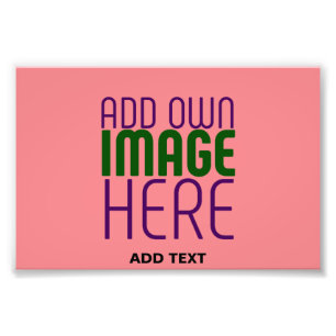 MODERN EDITABLE SALMON PINK IMAGE TEXT TEMPLATE PHOTO PRINT