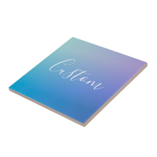 Modern Editable Script Writing   Colourful Ombre Ceramic Tile