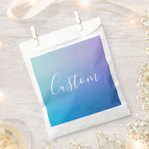 Modern Editable Script Writing Colourful Ombre Favour Bag