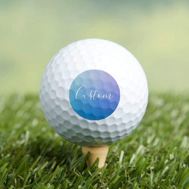 Modern Editable Script Writing | Colourful Ombre Golf Balls (Insitu Tee)