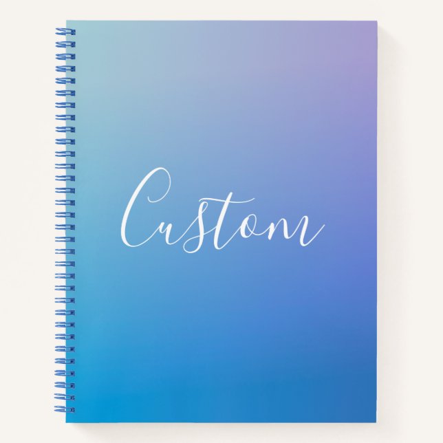 Modern Editable Script Writing | Colourful Ombre Notebook (Front)