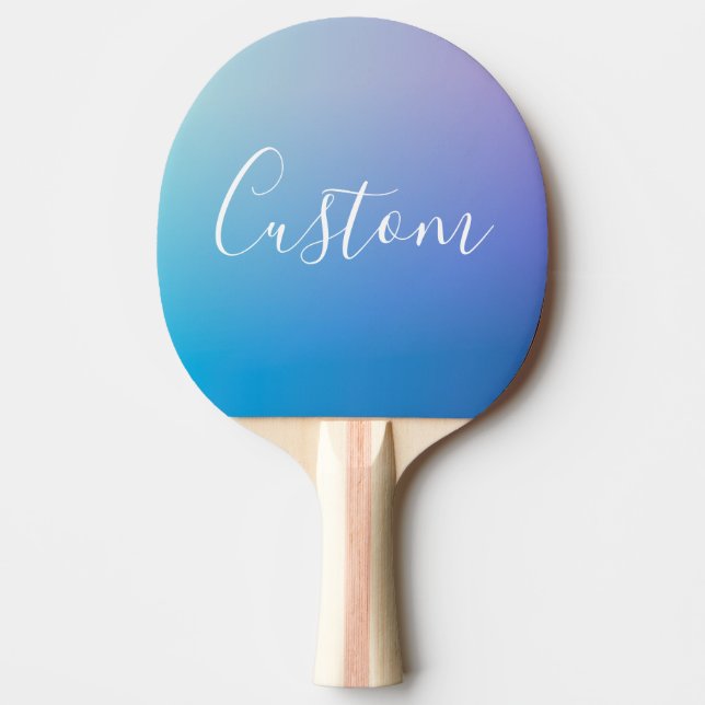 Modern Editable Script Writing | Colourful Ombre Ping Pong Paddle (Front)