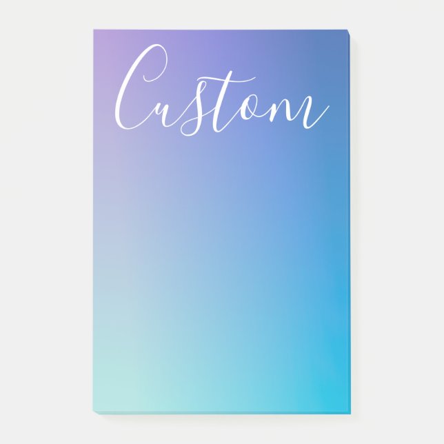 Modern Editable Script Writing | Colourful Ombre Post-it Notes (Front)