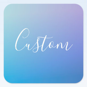 Modern Editable Script Writing   Colourful Ombre Square Sticker