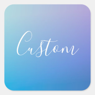 Modern Editable Script Writing   Colourful Ombre Square Sticker