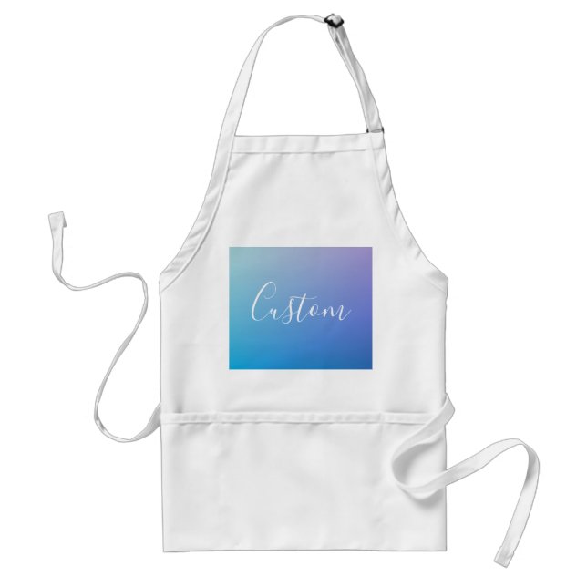 Modern Editable Script Writing | Colourful Ombre Standard Apron (Front)