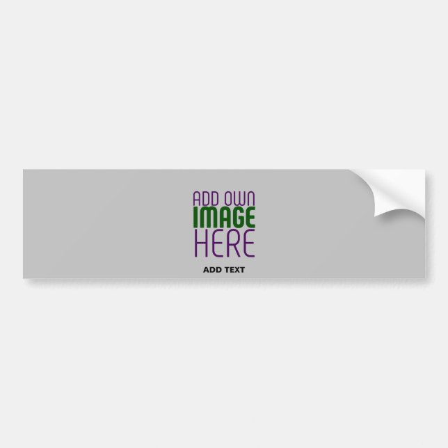 MODERN EDITABLE SIMPLE ASH IMAGE TEXT TEMPLATE BUMPER STICKER (Front)
